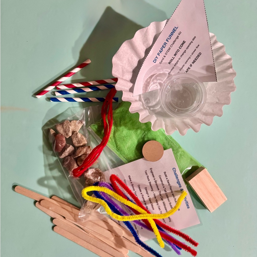 Sand & STEM Challenge Kit Kids Science Engineering Activity Ages 3–10